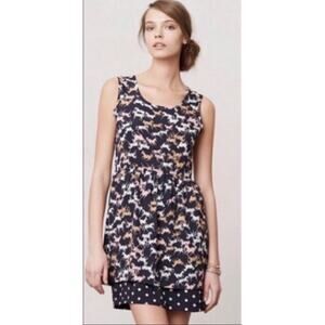 Anthropologie Porridge Equestrian Horse Print Mini Dress Size XS Western Cowgirl